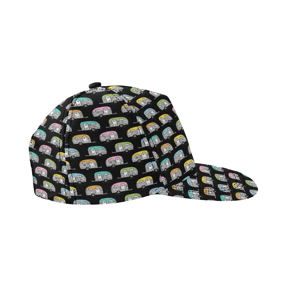 Camper Pattern Camping Themed No 2 Print Snapback Cap