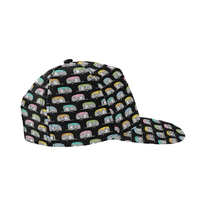 Camper Pattern Camping Themed No 2 Print Snapback Cap