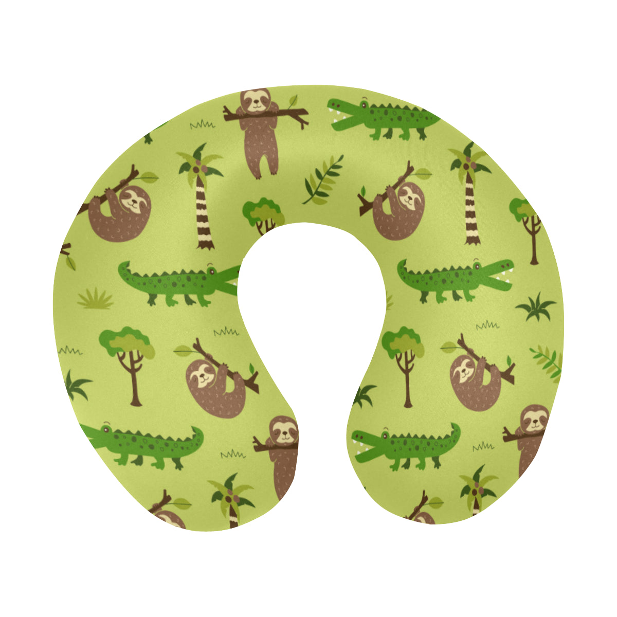Alligator Pattern Print Design 04 U-Shaped Travel Neck Pillow