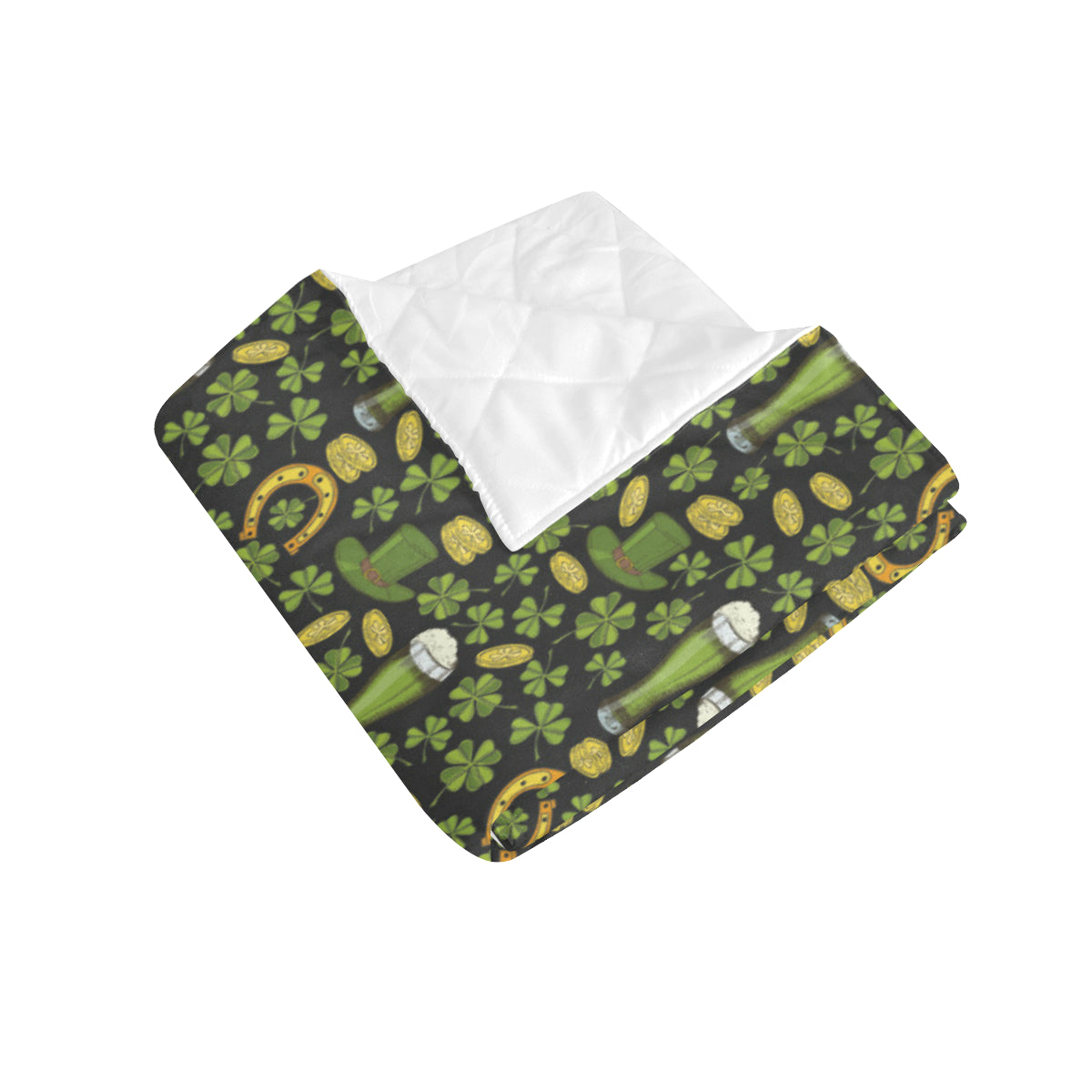 Clover St Patricks Pattern Print Design 03 Premium Quilt