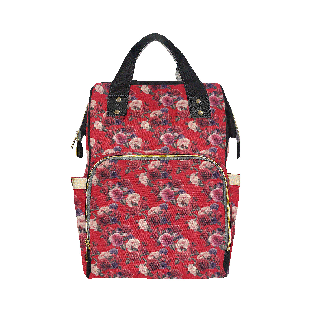Rose Red Pattern Print Design RO07 Diaper Bag Backpack