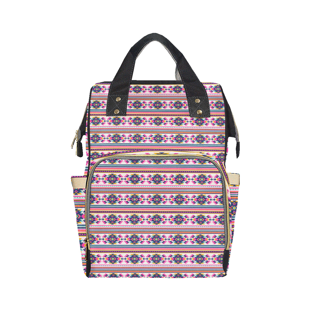 Indian Navajo Neon Themed Design Print Diaper Bag Backpack