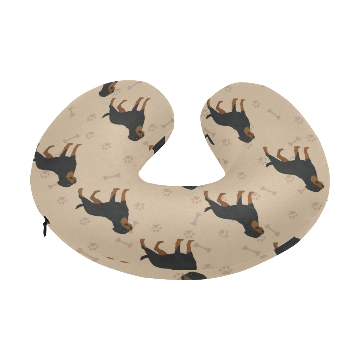Rottweiler Pattern Print Design A01 U-Shaped Travel Neck Pillow