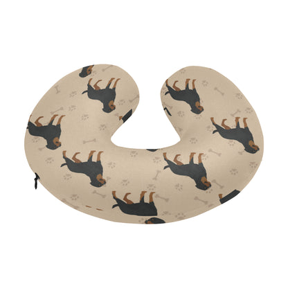 Rottweiler Pattern Print Design A01 U-Shaped Travel Neck Pillow