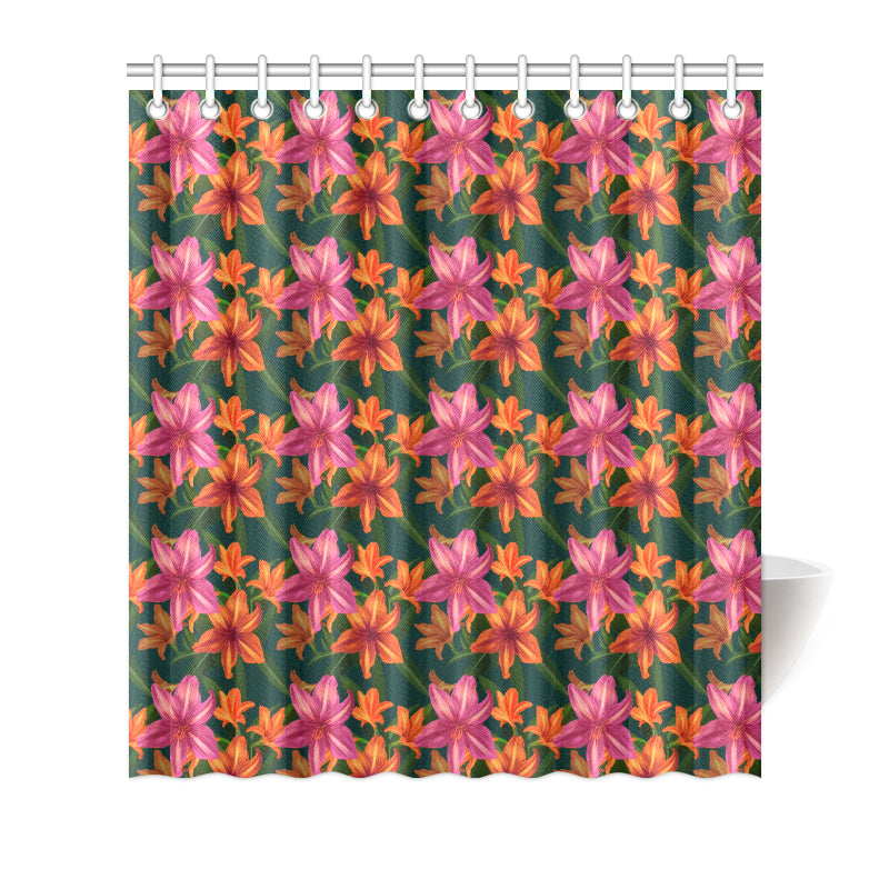 Amaryllis Pattern Print Design AL01 Shower Curtain