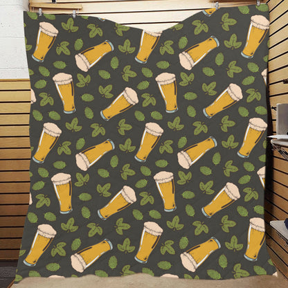 Beer Iris Pattern Print Design 02 Premium Quilt