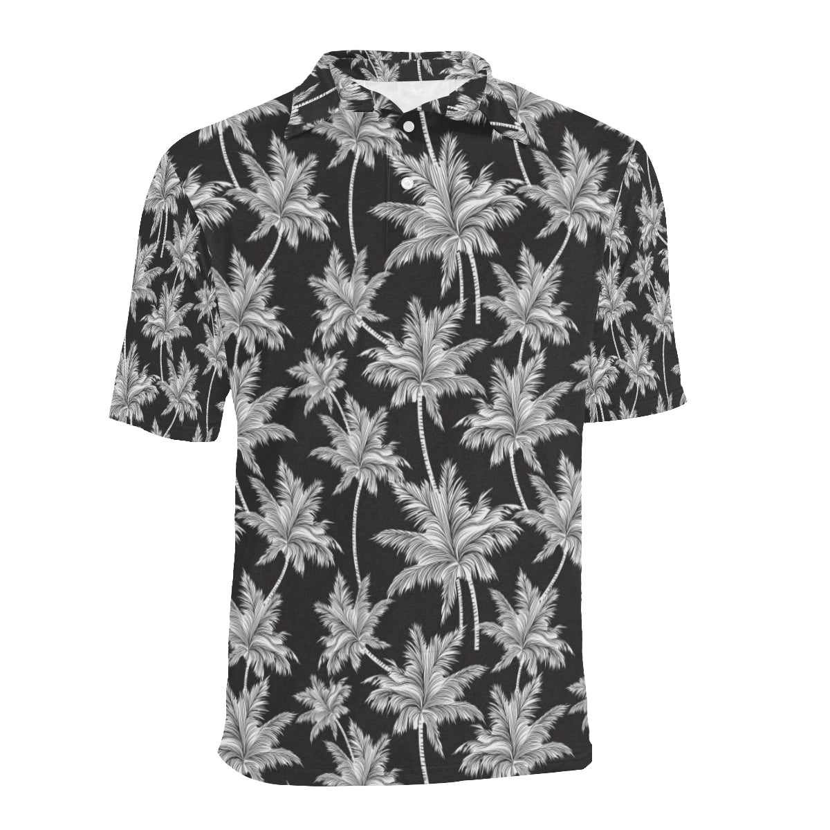 Palm Tree Pattern Print Design PT03 Men Polo Shirt