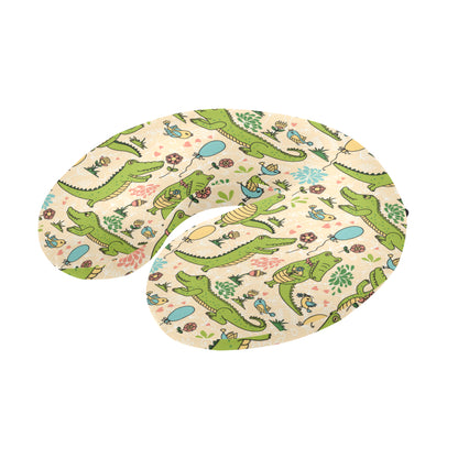 Alligator Pattern Print Design 01 U-Shaped Travel Neck Pillow