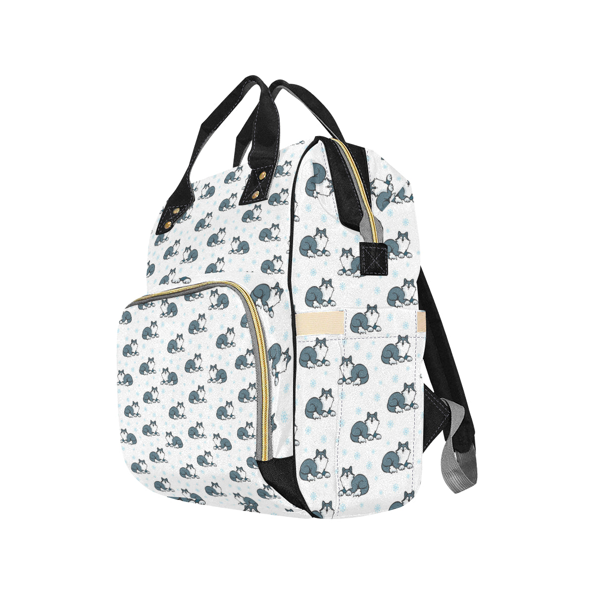 Alaskan Malamute Pattern Print Design 03 Diaper Bag Backpack