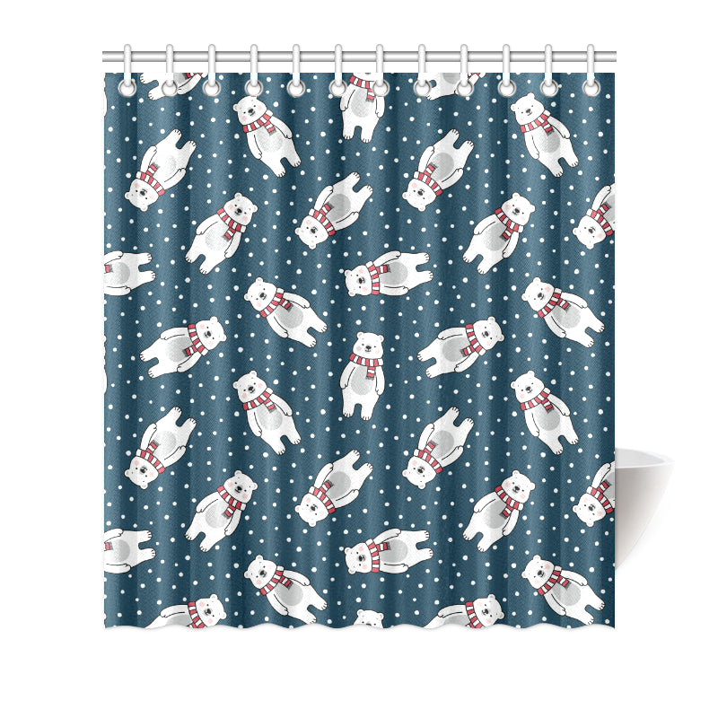 Polar Bear Pattern Print Design PB05 Shower Curtain