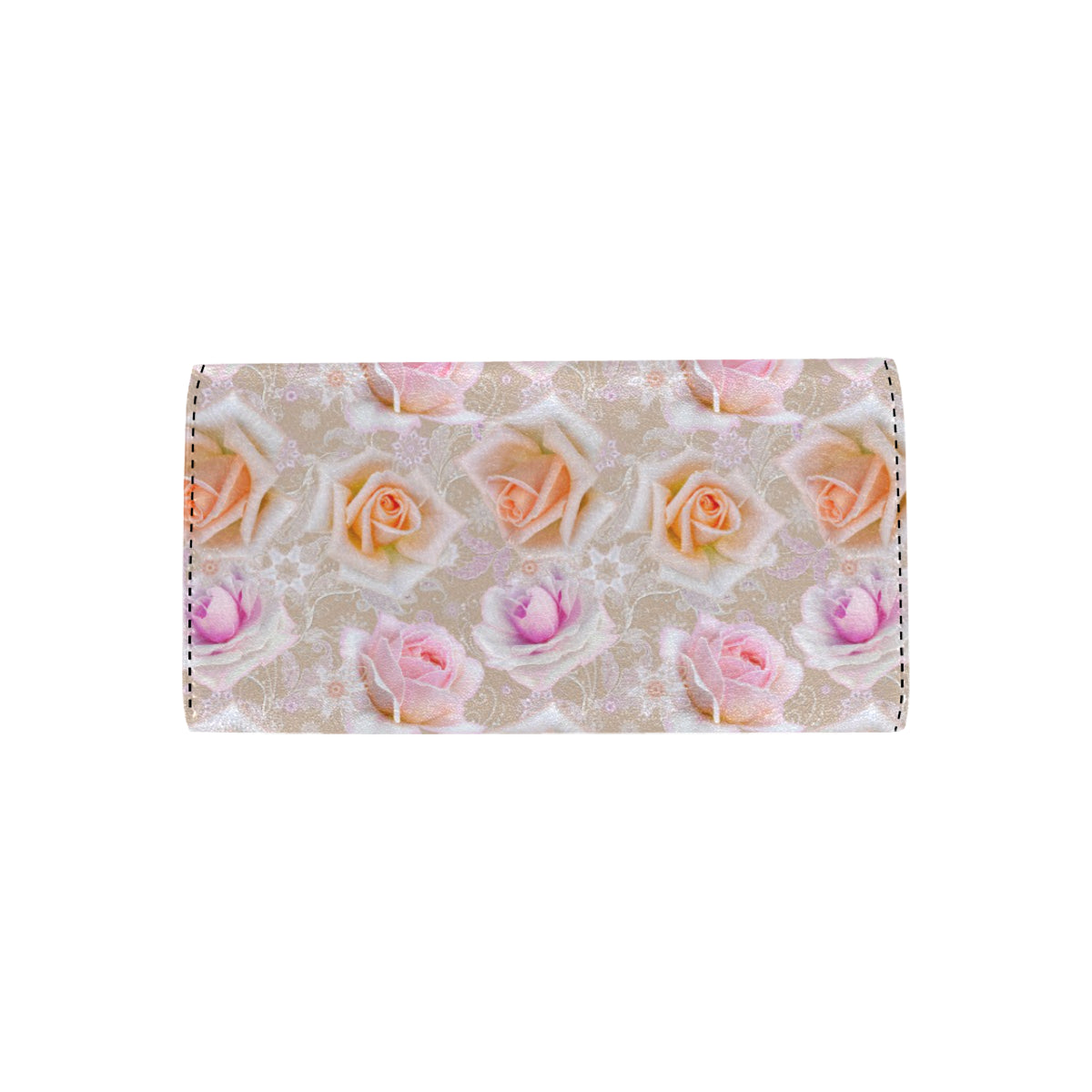 Rose Pattern Print Design RO011 Women's Trifold Wallet
