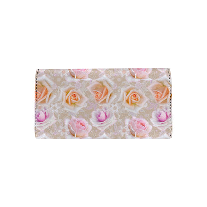 Rose Pattern Print Design RO011 Women's Trifold Wallet