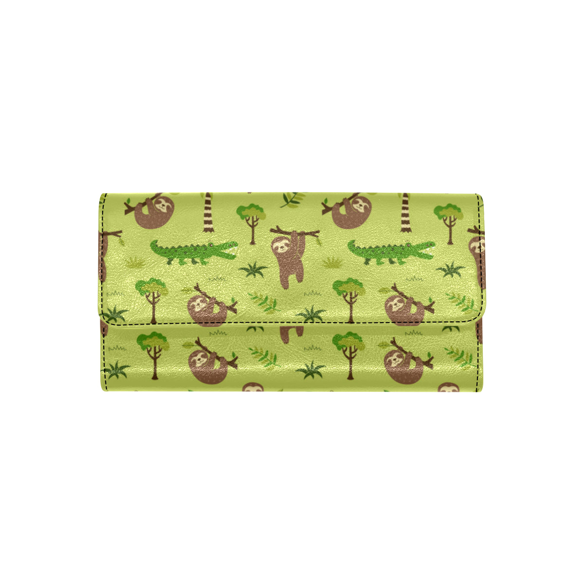 Alligator Pattern Print Design 04 Women's Trifold Wallet