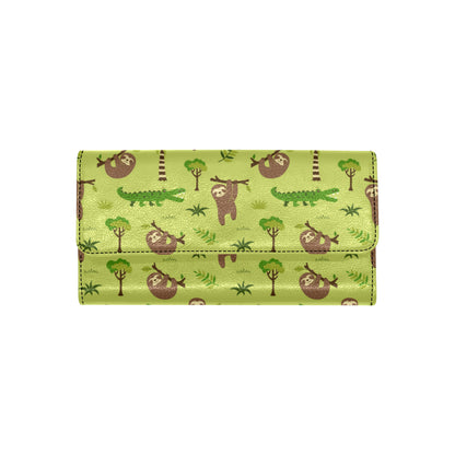 Alligator Pattern Print Design 04 Women's Trifold Wallet