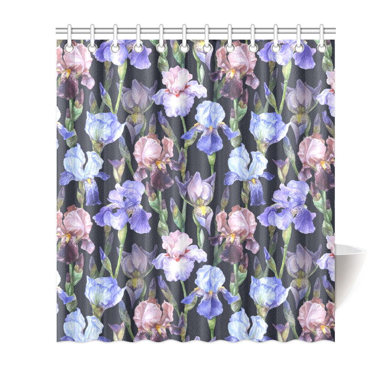 Iris Pattern Print Design IR04 Shower Curtain