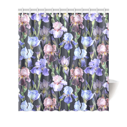 Iris Pattern Print Design IR04 Shower Curtain