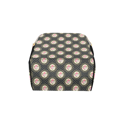 Rose Pattern Print Design RO015 Diaper Bag Backpack