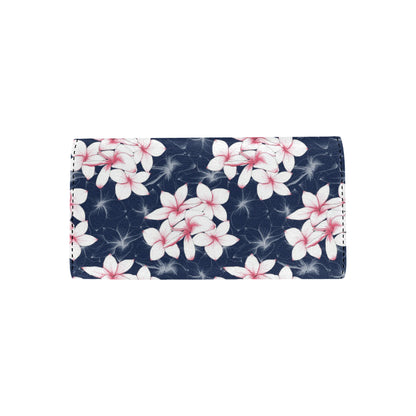 Plumeria Pattern Print Design PM017 Women's Trifold Wallet
