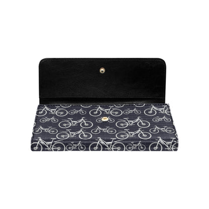 Mountain bike Pattern Print Design 02 Women's Trifold Wallet