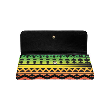 Rainbow Tribal Pattern Print Design A02 Women's Trifold Wallet