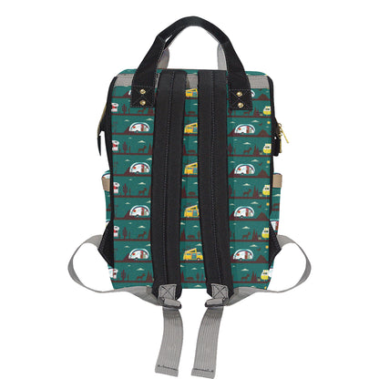 Camper Pattern Print Design 05 Diaper Bag Backpack