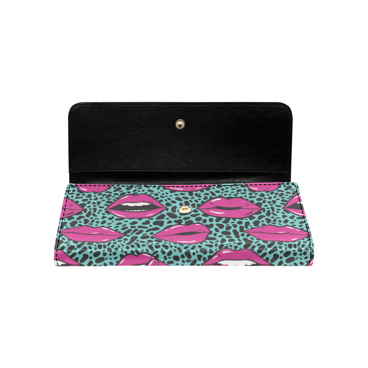 Lip Pattern Print Design 04 Women's Trifold Wallet