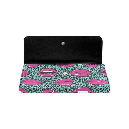 Lip Pattern Print Design 04 Women's Trifold Wallet