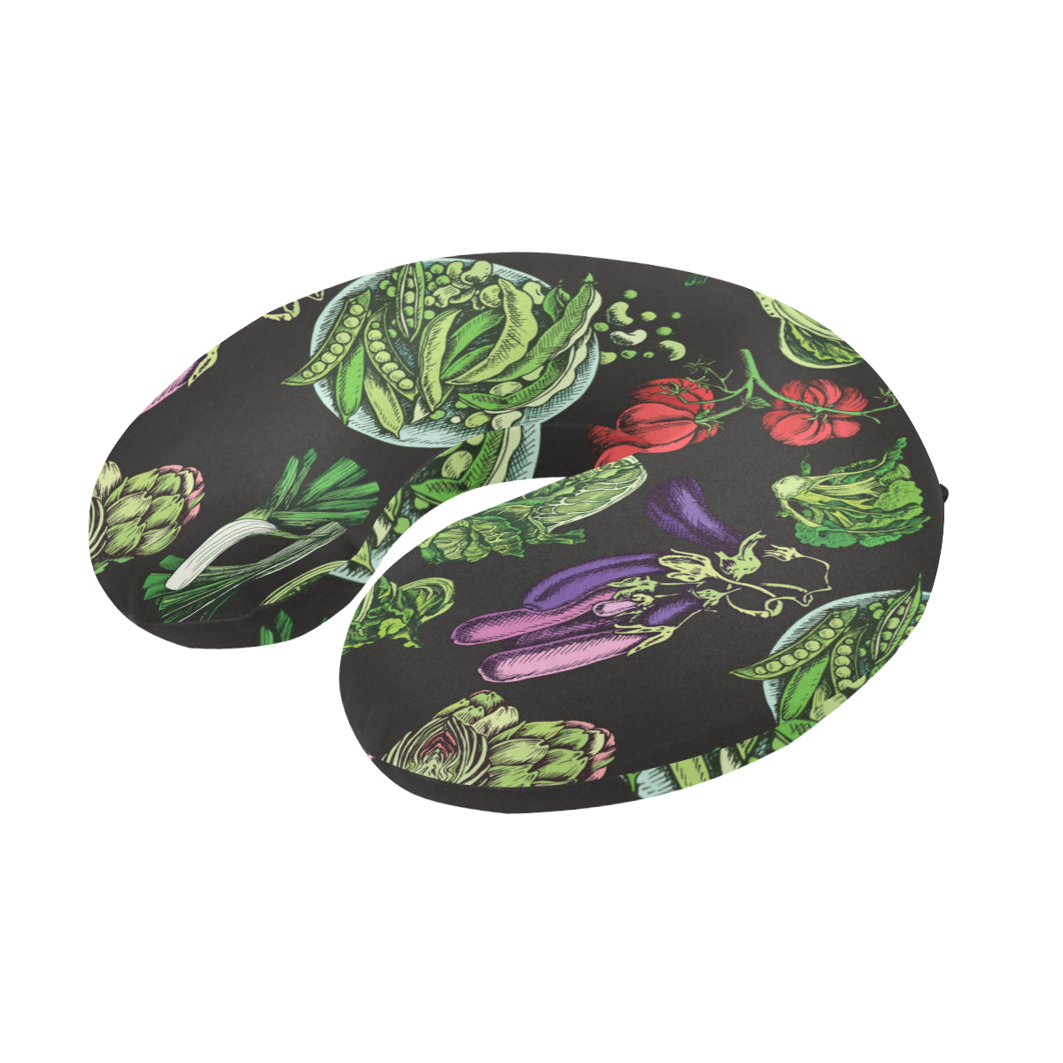 Lettuce Pattern Print Design 01 U-Shaped Travel Neck Pillow