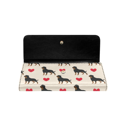 Rottweiler Pattern Print Design A02 Women's Trifold Wallet