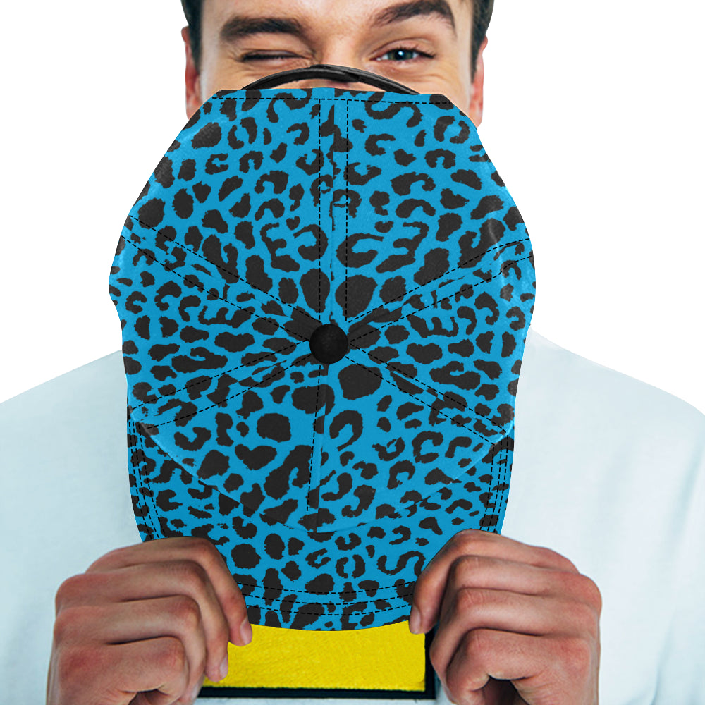 Cheetah Blue Print Pattern Snapback Cap