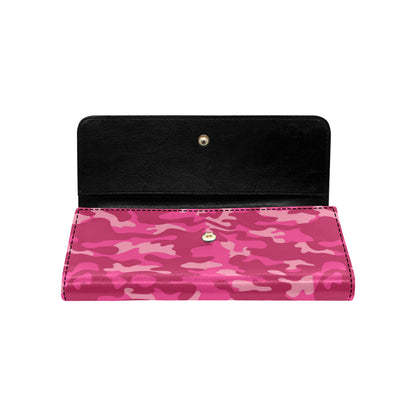 Camo Pink Pattern Print Design 01 Women's Trifold Wallet