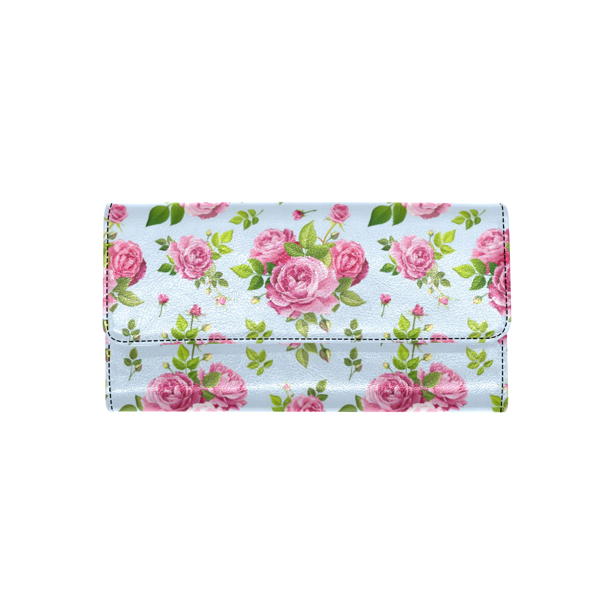 Rose Pink Pattern Print Design RO08 Women's Trifold Wallet