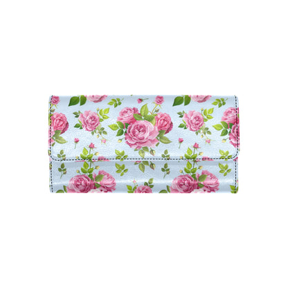 Rose Pink Pattern Print Design RO08 Women's Trifold Wallet
