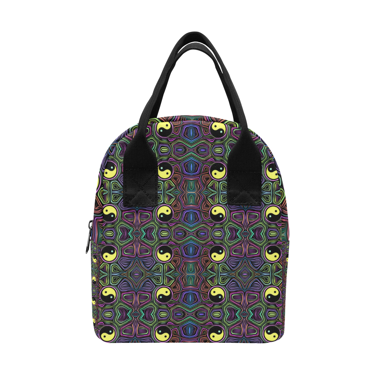 Yin Yang Neon Color Design Print Insulated Lunch Bag
