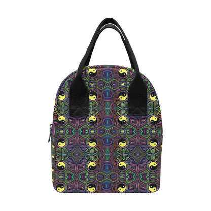 Yin Yang Neon Color Design Print Insulated Lunch Bag