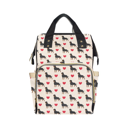 Rottweiler Pattern Print Design A02 Diaper Bag Backpack