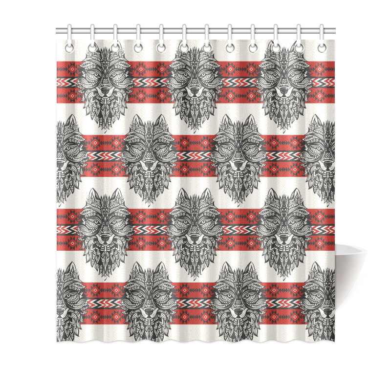 Native Indian Wolf Shower Curtain