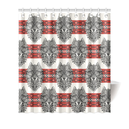 Native Indian Wolf Shower Curtain