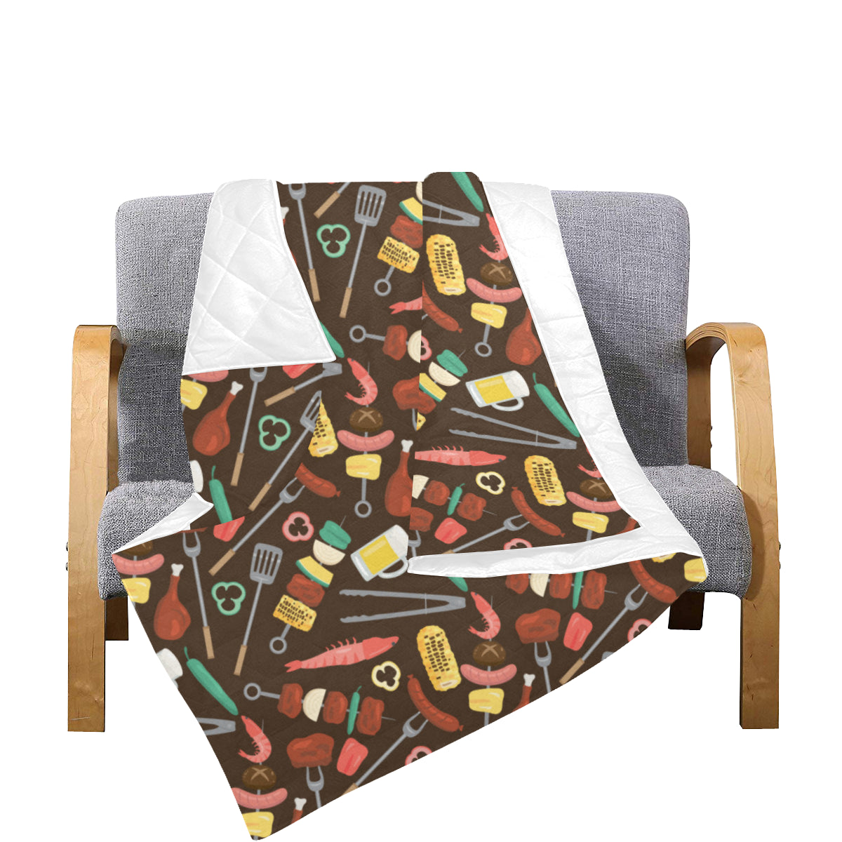 Barbecue Pattern Print Design 05 Premium Quilt