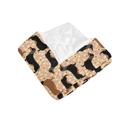 Dachshund Pattern Print Design 011 Premium Quilt