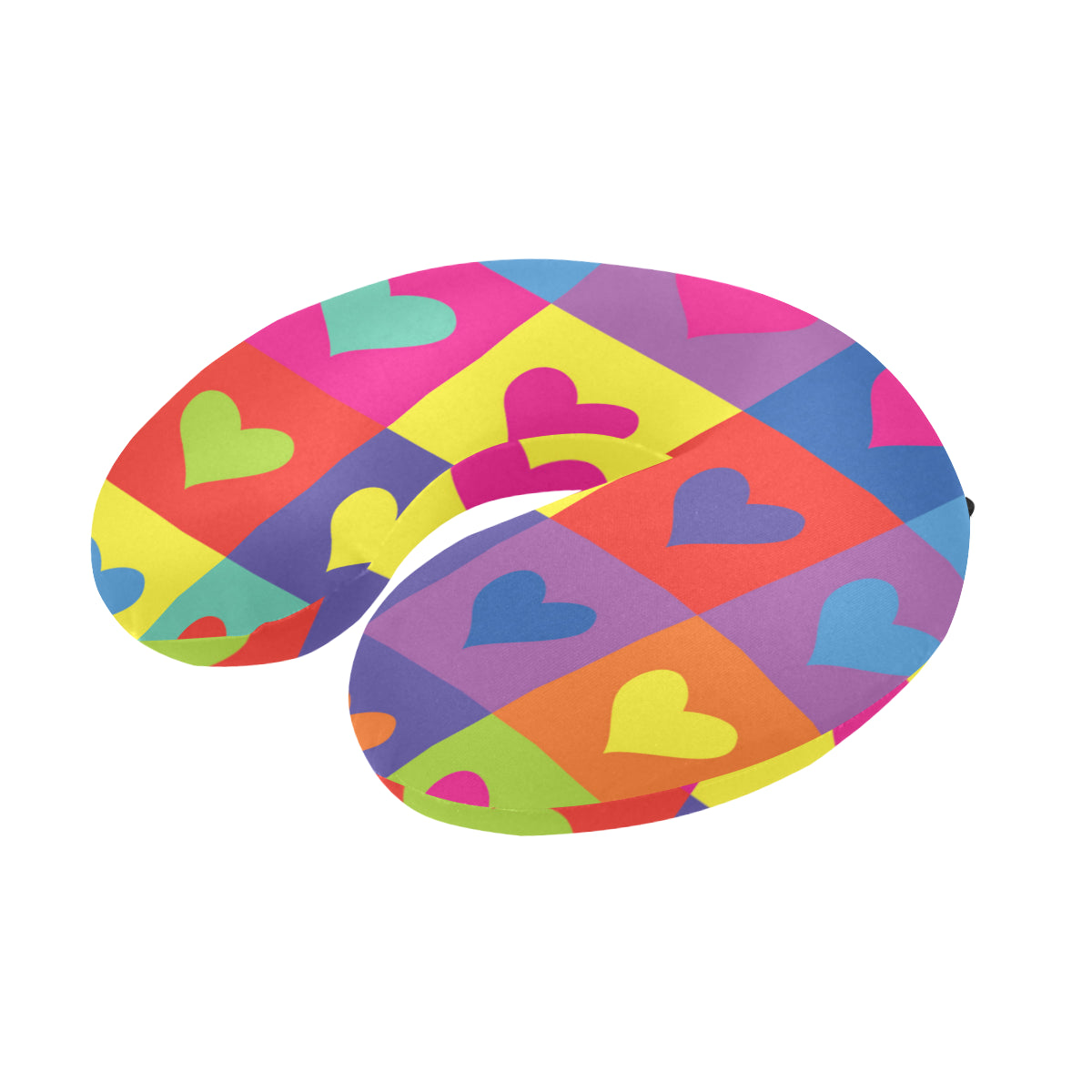 Pop Art Heart Pattern Print Design A01 U-Shaped Travel Neck Pillow