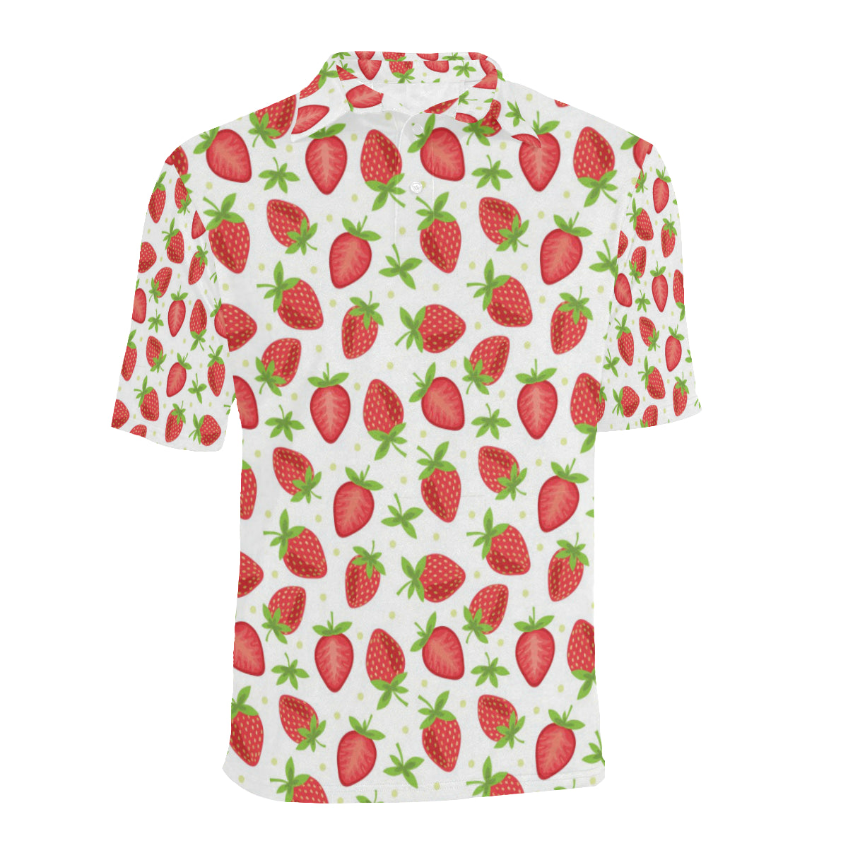 Strawberry Pattern Print Design SB07 Men Polo Shirt