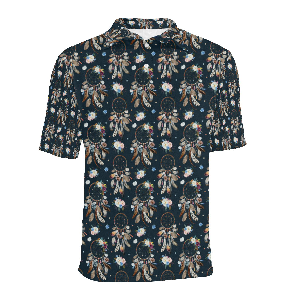 Dream Catcher Boho Floral Style Men Polo Shirt