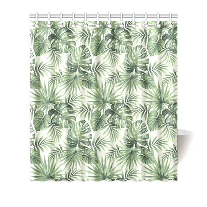 Palm Leaf Pattern Print Design A02 Shower Curtain