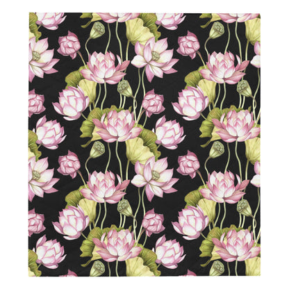 Water Lily Pattern Print Design WL06 Premium Quilt