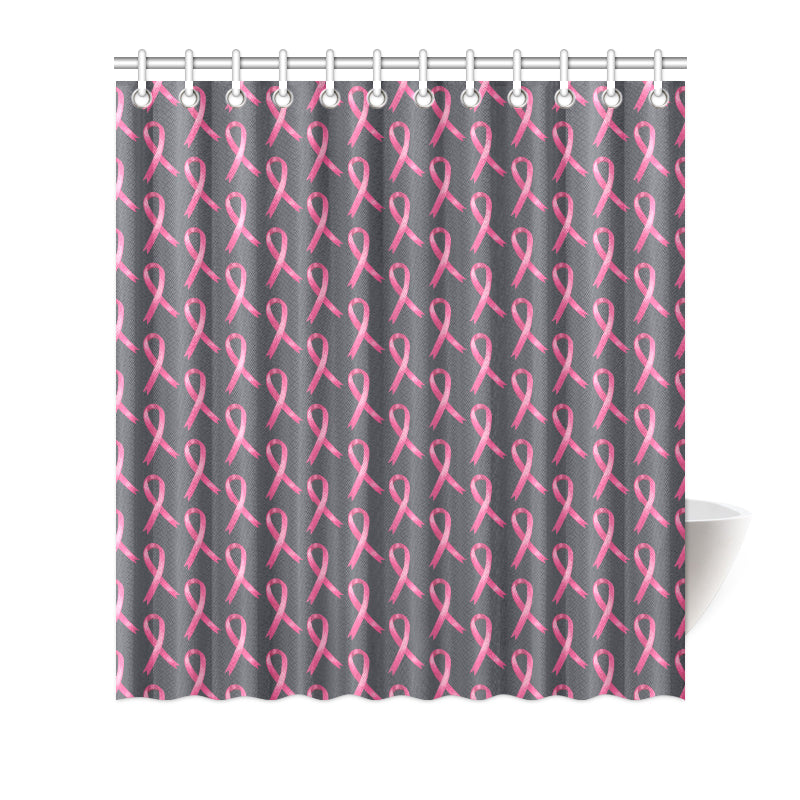 Breast Cancer Awareness Pattern Shower Curtain