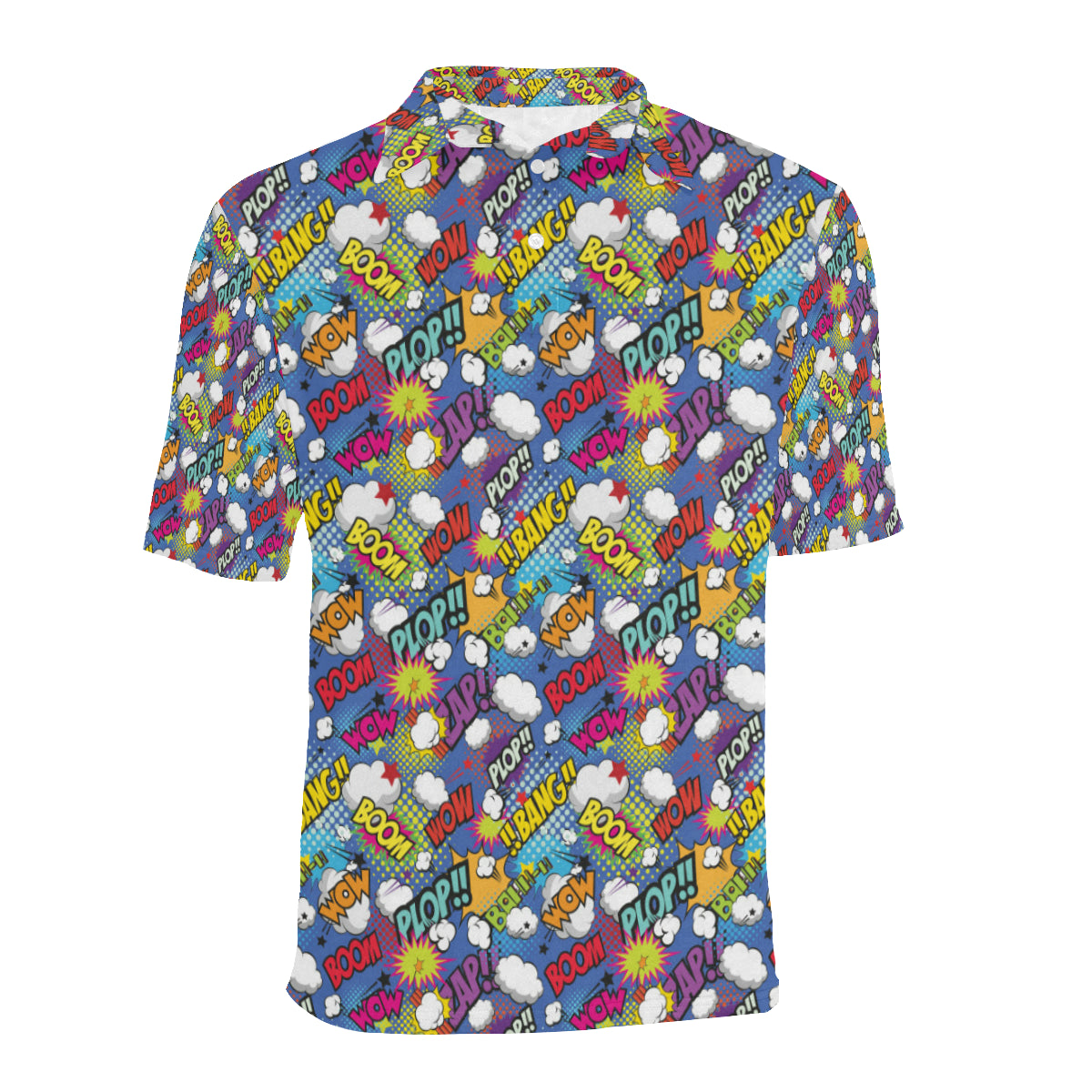 Comic Book Pattern Print Design 02 Men Polo Shirt