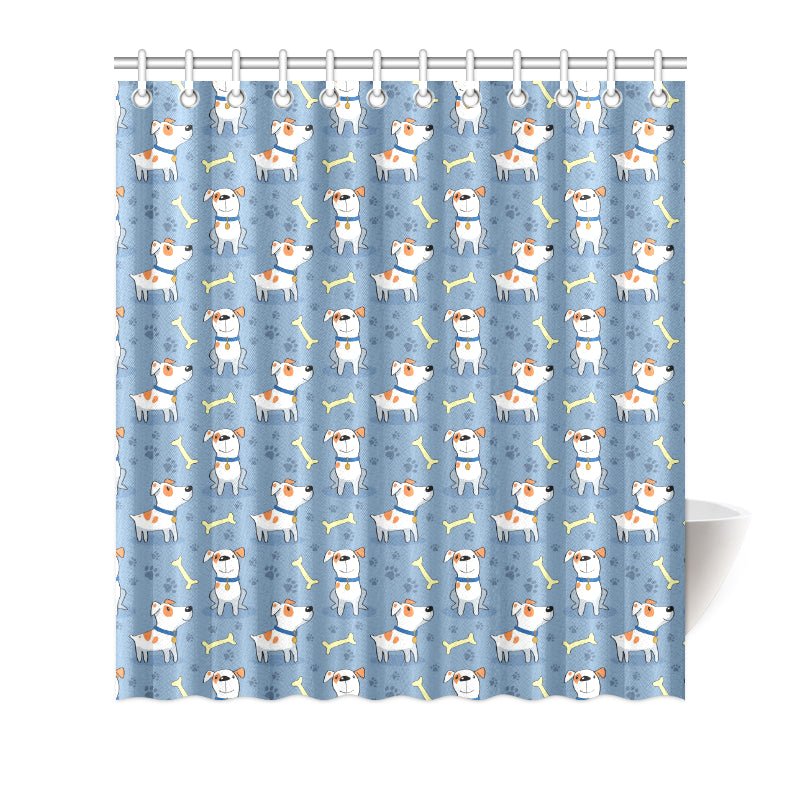 Bull Terriers Pattern Print Design 04 Shower Curtain