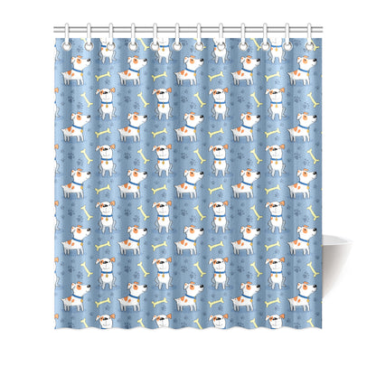 Bull Terriers Pattern Print Design 04 Shower Curtain