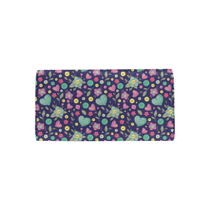 Crochet Pattern Print Design 02 Women's Trifold Wallet